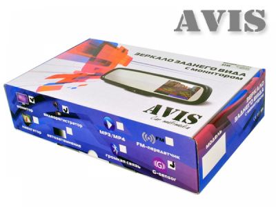 Электрохромное зеркало заднего вида AVS0488DVR (AUTO DIMMING) со встроенным видеорегистратором и мон