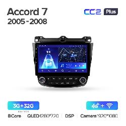 Штатная магнитола Teyes CC2PLUS для Honda Accord 7 CM UC CL 2005-2008 на Android 10 4G+WiFi 3Gb + 32Gb