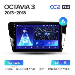 Штатная магнитола Teyes CC2PLUS для Skoda Octavia 3 A7 2013-2018 на Android 10 A 4G+WiFi 3Gb + 32Gb
