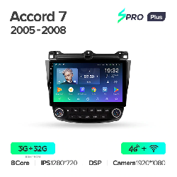 Штатная магнитола Teyes SPRO+ для Honda Accord 7 CM UC CL 2005-2008 на Android 10 4G+WiFi 3Gb + 32Gb