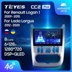 Штатная магнитола Teyes CC2PLUS для Renault Logan/Sandero 1 2010-2014 на Android 10