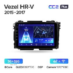 Штатная магнитола Teyes CC2PLUS для Honda Vezel HR-V HRV HR V 2015-2017 на Android 10 4G+WiFi 3Gb + 32Gb