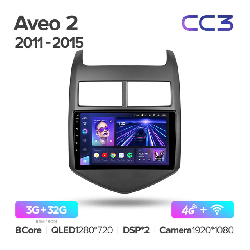 Штатная магнитола Teyes CC3 для Chevrolet Aveo 2 2011-2015 на Android 10 4G+WiFi 3Gb + 32Gb