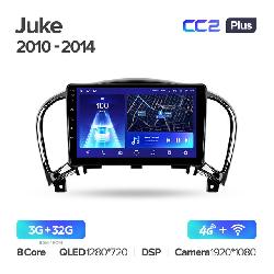 Штатная магнитола Teyes CC2PLUS для Nissan Juke 2010-2014 на Android 10 4G+WiFi 3Gb + 32Gb