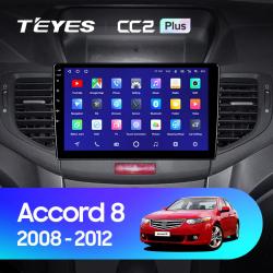 Штатная магнитола Teyes CC2PLUS для Honda Accord 8 2008-2012 на Android 10