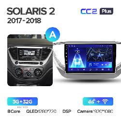 Штатная магнитола Teyes CC2PLUS для Hyundai Solaris 2 2017-2018 на Android 10 A 4G+WiFi 3Gb + 32Gb