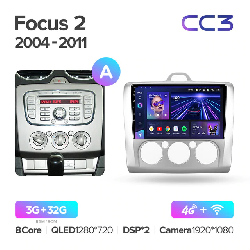 Штатная магнитола Teyes CC3 для Ford Focus 2 Mk 2 2004-2011 на Android 10 A 4G+WiFi 3Gb + 32Gb