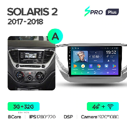Штатная магнитола Teyes SPRO+ для Hyundai Solaris 2 2017-2018 на Android 10 A 4G+WiFi 3Gb + 32Gb