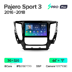Штатная магнитола Teyes SPRO+ для Mitsubishi Pajero Sport 3 2016-2018 на Android 10 4G+WiFi 3Gb + 32Gb