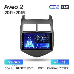 Штатная магнитола Teyes CC2PLUS для Chevrolet Aveo 2 2011-2015 на Android 10 4G+WiFi 3Gb + 32Gb