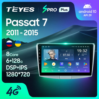 Штатная магнитола Teyes SPRO+ для Volkswagen Passat 7 B7 2010-2015 на Android 10
