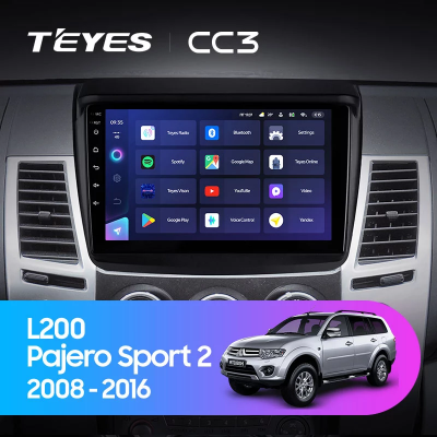 Штатная магнитола Teyes CC3 для Mitsubishi Pajero Sport 2 на Android 10