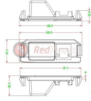 Камера заднего вида Redpower (Kia Rio h/b 2011+, Ceed h/b 2012+, Hyundai Solaris h/b 2011+, i30 2012+) HYU119