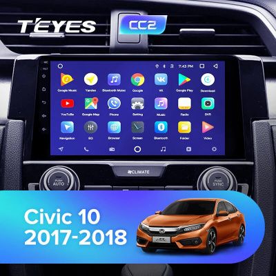 Штатная магнитола Teyes для Honda Civic 10 FC FK 2017-2018 на Android 8.1