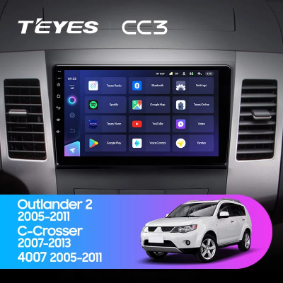 Штатная магнитола Teyes CC3 для Mitsubishi Outlander 2 2005-2011 на Android 10