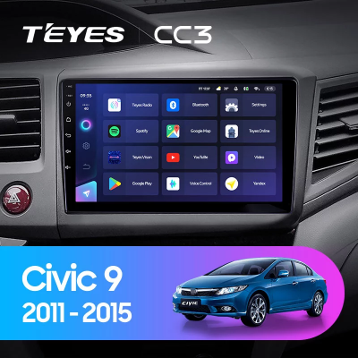 Штатная магнитола Teyes CC3 для Honda Civic 9 FB FK FD 2011-2015 на Android 10