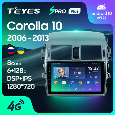 Штатная магнитола Teyes SPRO+ для Toyota Corolla X E140 E150 2006-2013 на Android 10
